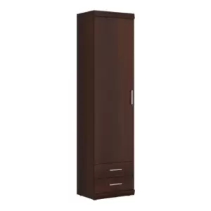 image of Imperial Tall 1 Door 2 Drawer Narrow Cabinet In Dark Mahogany Melamine