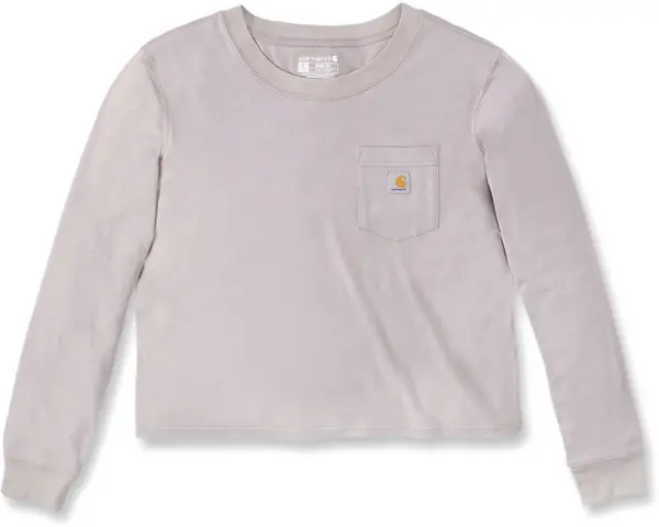 Image of Carhartt Relaxed Fit Lightweight Pocket Ladies Long Sleeve Shirt, grey, Size XL for Women