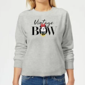 Image of Disney Minnie Mouse Vintage Bow Womens Sweatshirt - Grey - L