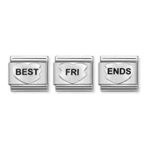 Image of Nomination Classic Silver Best Friends Heart Charm Set