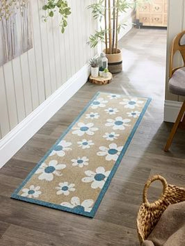 Image of My Mat Nylon Indoor Pattern My Flower Home 50X150, Cream 5.02613E+12
