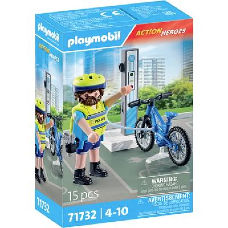 Image of PLAYMOBIL Playmobil ACT!ON HEROES Police bicycle stripes 71732 71732