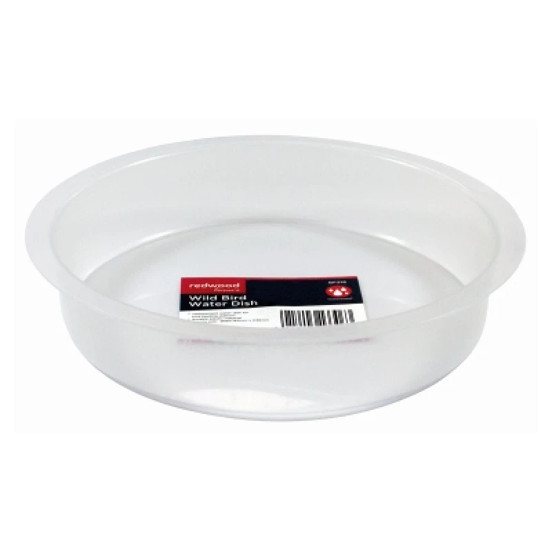 Image of Redwood Plastic Replacement Wild Bird Water Dish - 18.5cm Clear