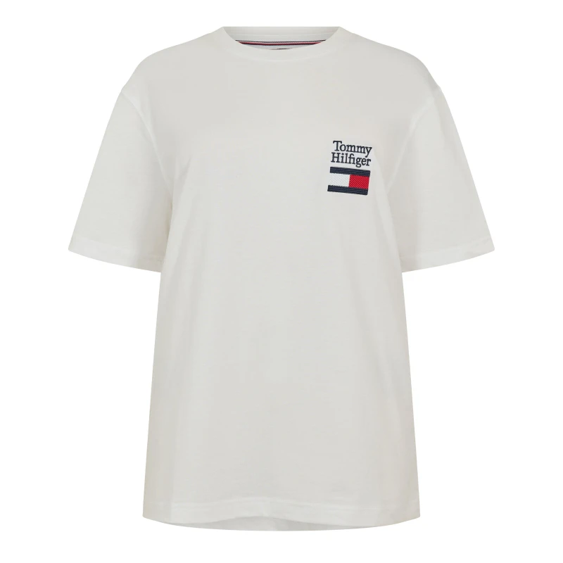 Image of Tommy Hilfiger Mens Stack Flag T-Shirt White male M