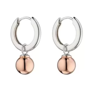 image of Sterling Silver Rose Gold Hoop Earrings