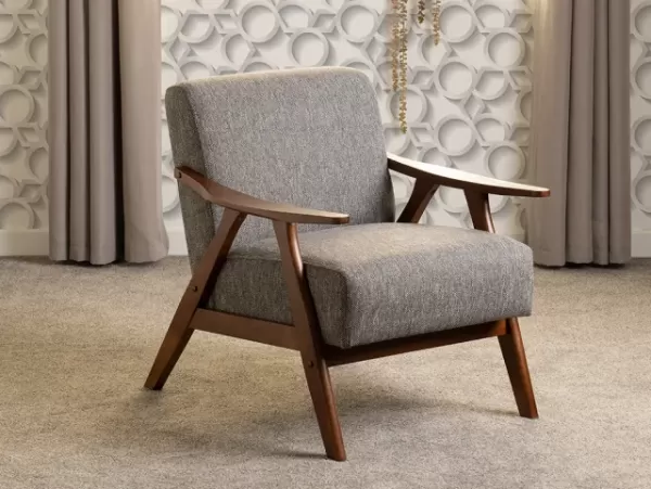 Image of Seconique Kendra Grey Fabric Accent Chair