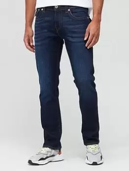 Image of TRUE RELIGION Ricky Straight Fit Comfort Stretch Jeans - Indigo , Dark Indigo, Size 28, Men