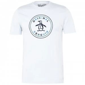 Image of Original Penguin Flocked T Shirt - 402 Ballad Blue