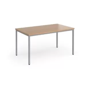 Image of Flexi 25 rectangular table with silver frame 1400mm x 800mm - beech