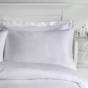 Image of Catherinelansfield - Catherine Lansfield Platinum Satin Stripe 300 Thread Count Pillow Cases, Grey, Pair