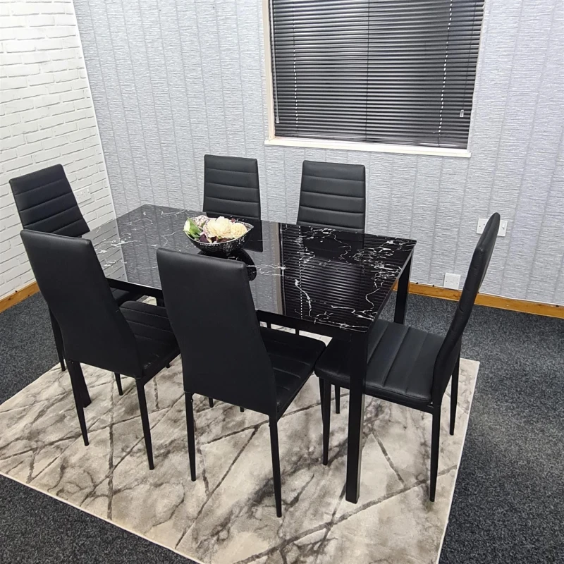 Image of KOSY KOALA KOSY KOALA Dining Table Set with 6 Chairs Dining Room, and Kitchen table set of 6 in Clear Clear One Size Unisex 5060711589015