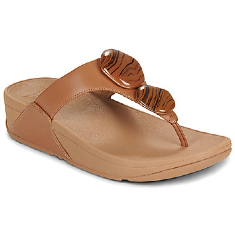 Image of FitFlop LULU TOE POST SANDALS womens Flip flops / Sandals (Shoes) in Brown