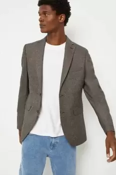 image of Mens Brown Nep Slim Blazer