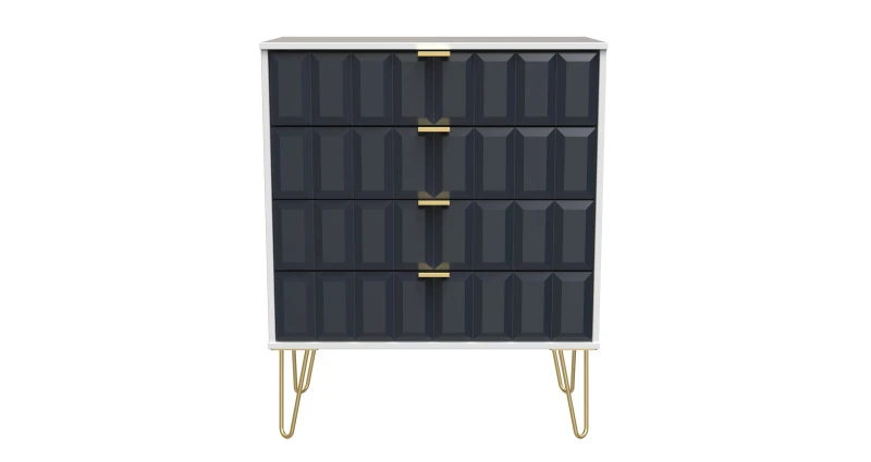 Image of Ready Assembled 2 U Metro 4 Drawer Chest (Ready Assembled) in Dark Blue Dark Blue Unisex