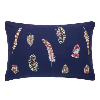 Image of Joules Feathers Cushion - Navy