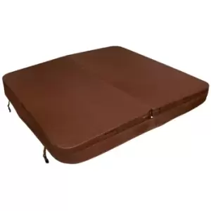 image of Hot Tub Cover Spa Lid 2m x 2m Square Brown Hard Top Weatherproof