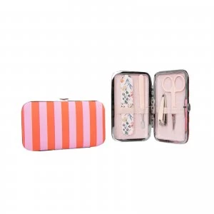 image of The Vintage Cosmetic Company Candy Stripe Manicure Purse