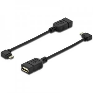 Image of Digitus USB 2.0 Adapter [1x USB 2.0 connector A - 1x USB 2.0 connector Micro B] AK-300313-002-S Round, double shielding, incl. OTG function