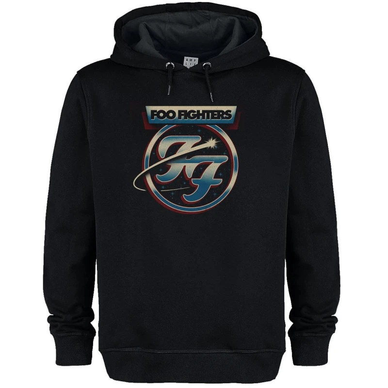 Image of Amplified Amplified Men Chrome Galaxy Foo Fighters Hoodie in Black Size: X-Small Black XS Male 5063693000073