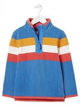 Image of Fat Face Boys Stripe Airlie Sweat Top - Cobalt Size 9-10 Years