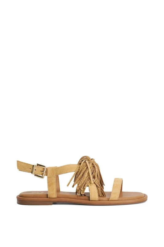 Image of Dune London Womens 'Lysia' Suede Sandals in Camel Size: 3 Camel Female 3