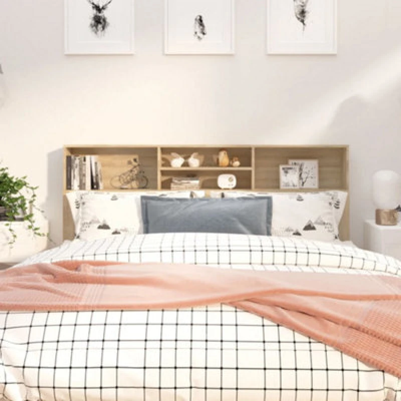 Image of VIDAXL Headboard Cabinet Sonoma Oak 180x19x103.5cm Vidaxl 8720286966686