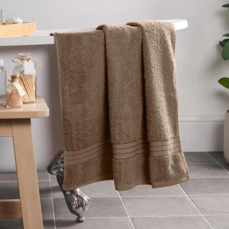Image of OHS OHS Luxury Bath Towel 100% Cotton Bathroom in Light Beige Light Beige Bath Towel Unisex 5027434186488