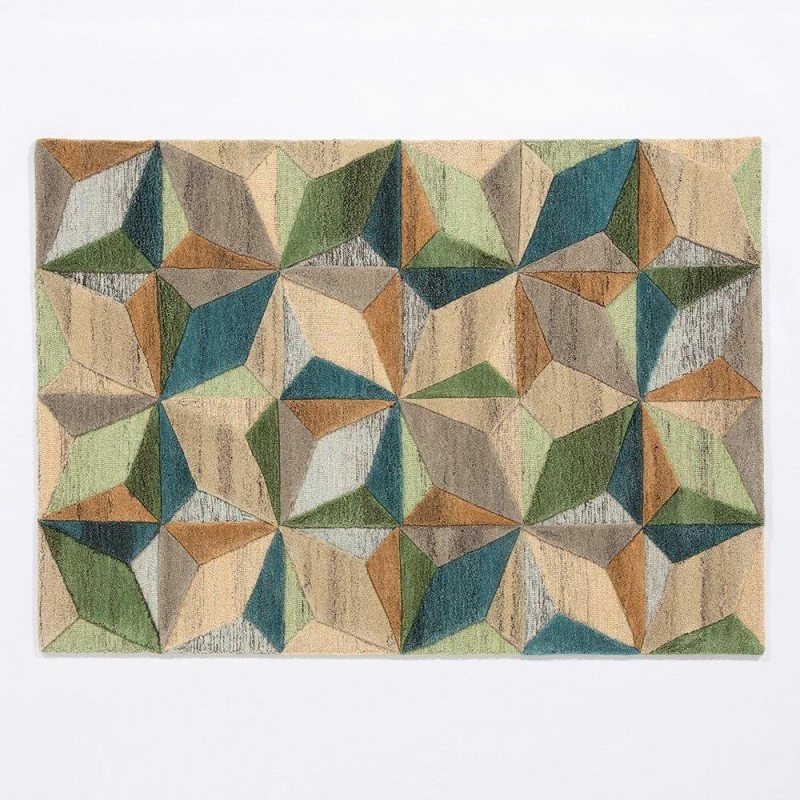 Image of Esselle Radiant Lilianna Embossed Geo Wool Multi Rug Multicoloured unisex 160x230cm