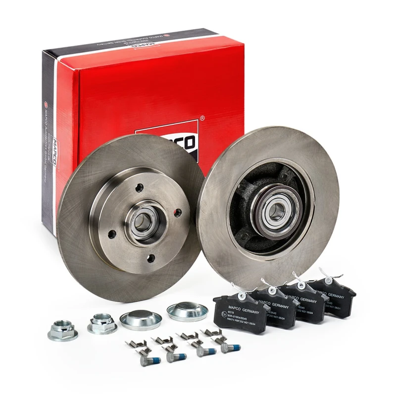 Image of MAPCO 47358 Brake disc and pads set Rear Axle, Brake Disc Type: solid, with ABS sensor ring Brake Set,disc brakes (3405)
