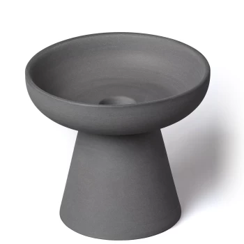 image of AERY Porcini Candle Holder - Charcoal - Medium