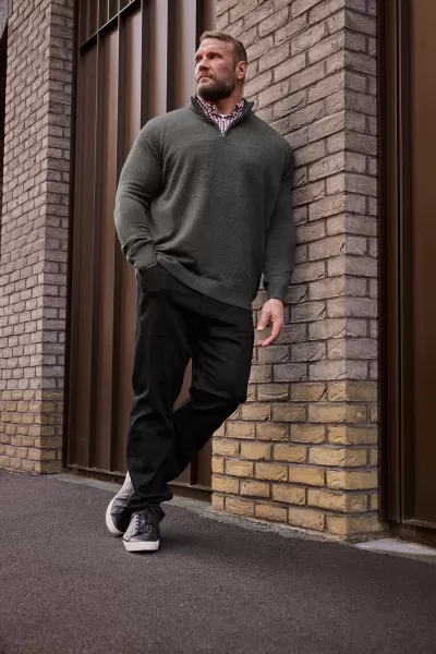 Mock Shirt Quarter Zip Knitted Jumper