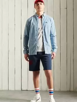 Image of Superdry Classic University Oxford Shirt - Indigo Size M Men