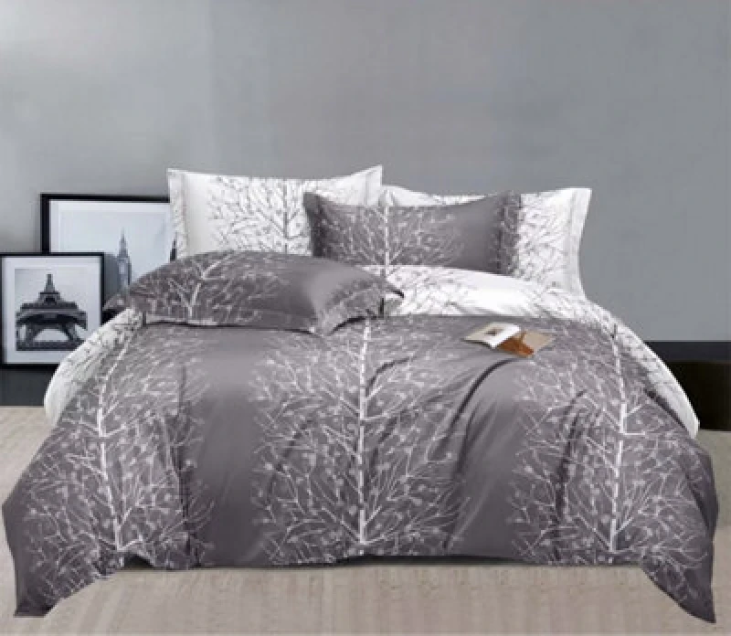 Image of Ezysleep Ezysleep Grey Nature Printed Duvet Set Size: King Grey King Unisex 0721545589781