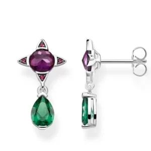 Image of THOMAS SABO Sterling Silver Magic Stones Purple and Green Droplet...