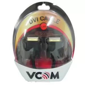 Image of VCOM DVI-D (M) to DVI-D (M) 1.8m Black Retail Packaged Display Cable