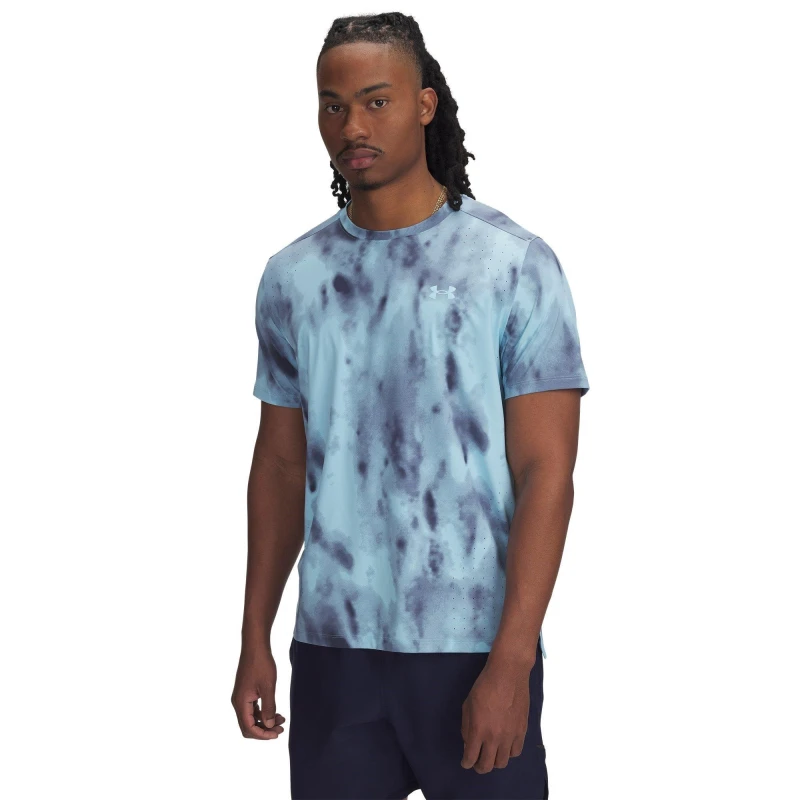 Image of Under Armour Mens Launch Elite Short-Sleeve Performance Top Blue male S