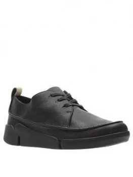 Image of Clarks Tri Clara Trainer - Black Leather, Size 6, Women