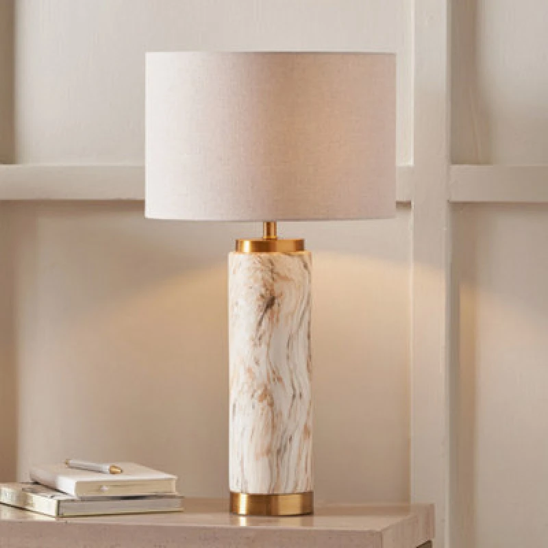 Image of Pacific Lifestyle Natural Stone Effect Ceramic Tall Table Lamp