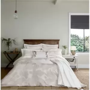 Image of Sanderson Lotus Leaf Cotton Duvet Cover - White