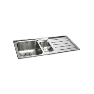 Image of 1.5 Bowl Stainless Steel Kitchen Sink, RHD W103 x D51 - Carron Phoenix IBIS 150