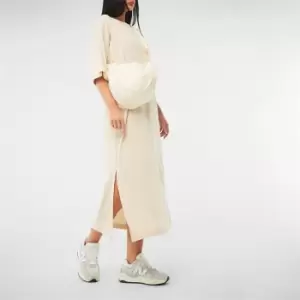 Image of Missguided Rib T Shirt Midaxi Dress - Beige