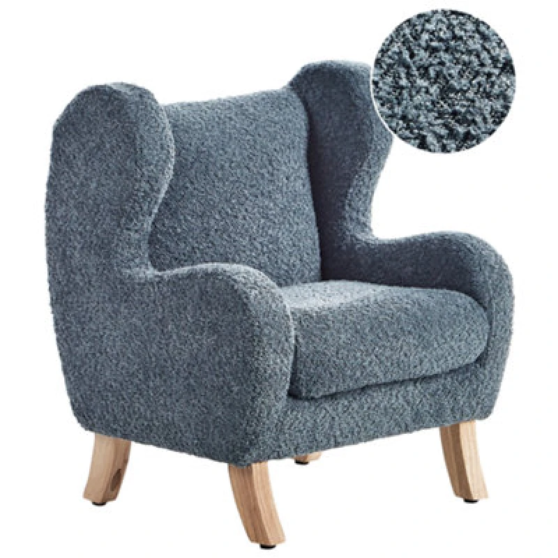 Image of Beliani Kids Armchair Farum Boucle Dark Blue