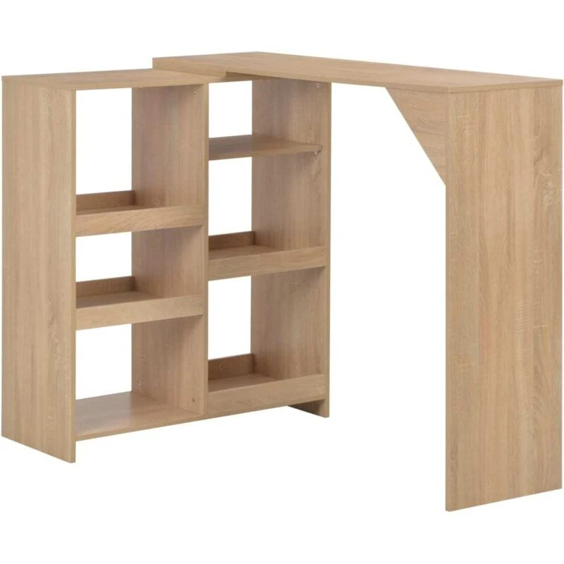 Image of VIDAXL Vidaxl - Bar Table with Moveable Shelf Oak 138x39x110cm 280224