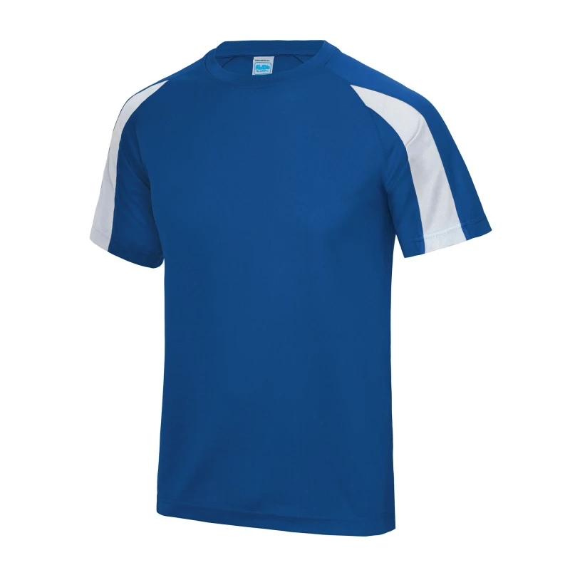Image of Just Cool Just Cool Men Contrast Cool Sports Plain T-Shirt in Blue Size: X-Small Blue XS Male 5063750787831