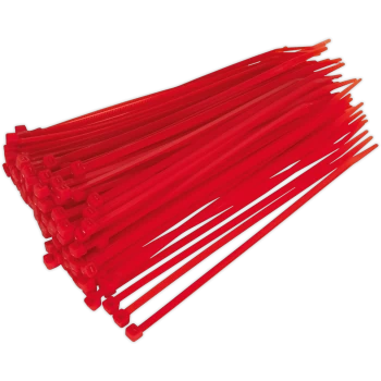 image of Sealey Cable Ties Red Pack of 100 200mm 4.8mm