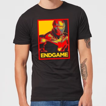 image of Avengers Endgame Iron Man Poster Mens T-Shirt - Black - 3XL - Black