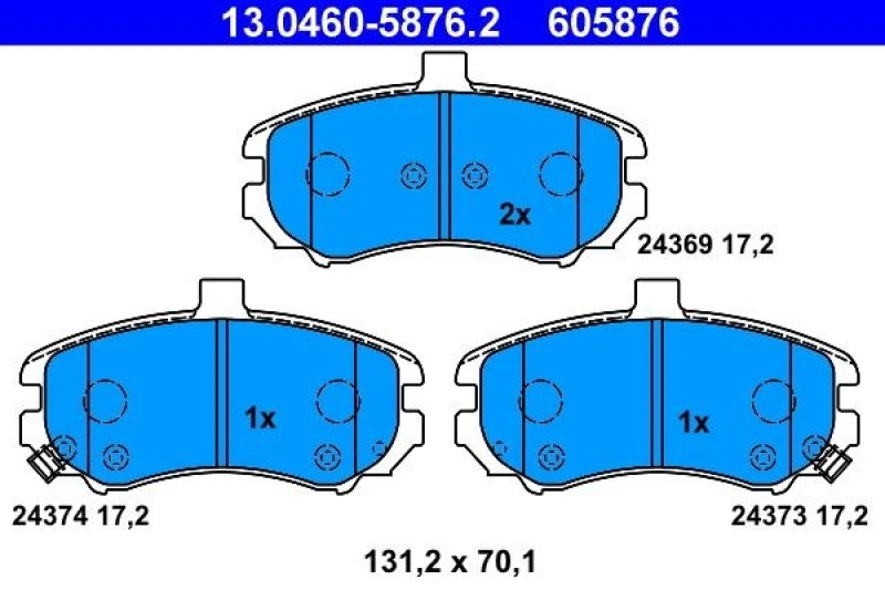 Image of ATE 13.0460-5876.2 Brake pad set with acoustic wear warning Brake Pad Set,disc brake (402)