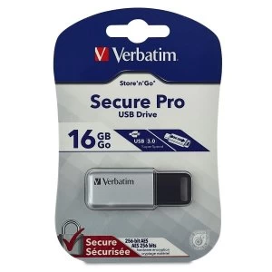 image of Verbatim Secure Pro 16GB USB Flash Drive