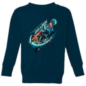 image of Aquaman Fight for Justice Kids Sweatshirt - Navy - 11-12 Years