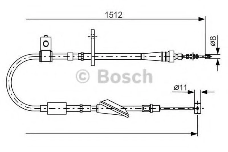 Image of Bosch 1 987 482 176 Brake Cable 1512mm Cable,parking brake (124)